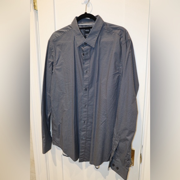 NWOT Hugo Boss Men’s Ronni Slim Fit Stretch Print Long Sleeve Shirt - Picture 4 of 6